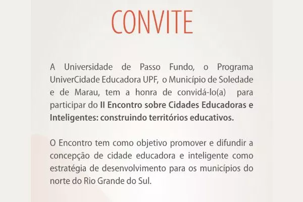 II Encontro de Cidades Educadoras e Inteligente construindo territórios educativos