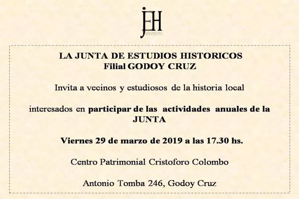 La Junta de Estudios Históricos de Godoy Cruz